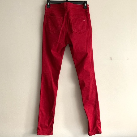 rag & bone Distressed Skinny Jeans in “PFD” Red - Picture 3 of 7